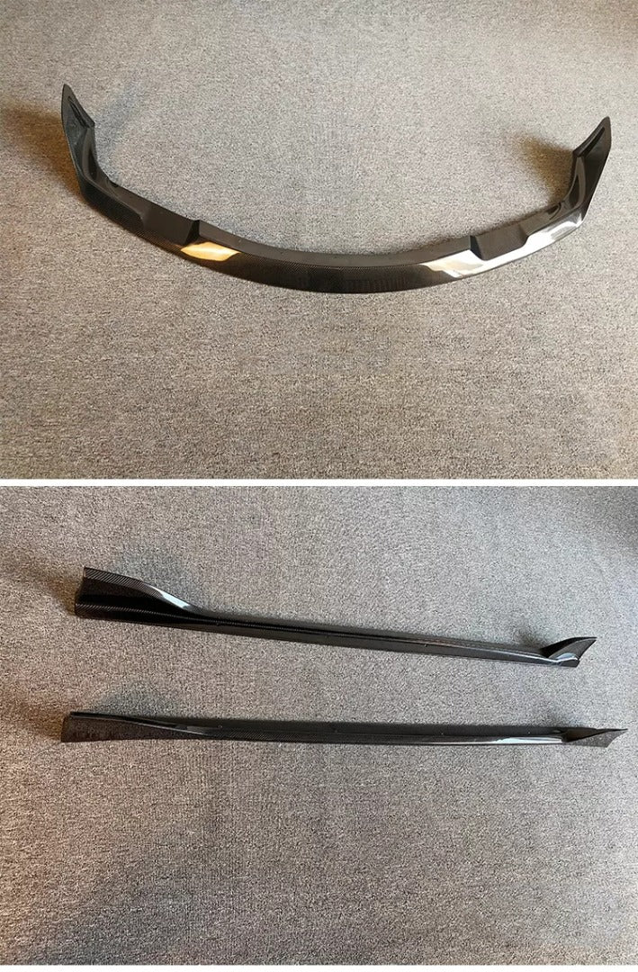 Toyota Supra A90/A91 2019-2022 Carbon Fiber Front Lip Style A and/or Carbon Fiber Side Skirts