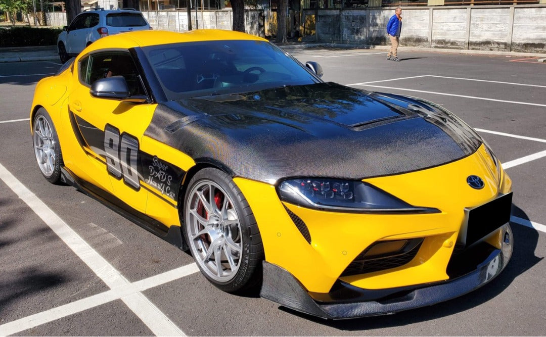 Toyota Supra A90/A91 2019-2022 Carbon Fiber Front Lip Style A and/or Carbon Fiber Side Skirts